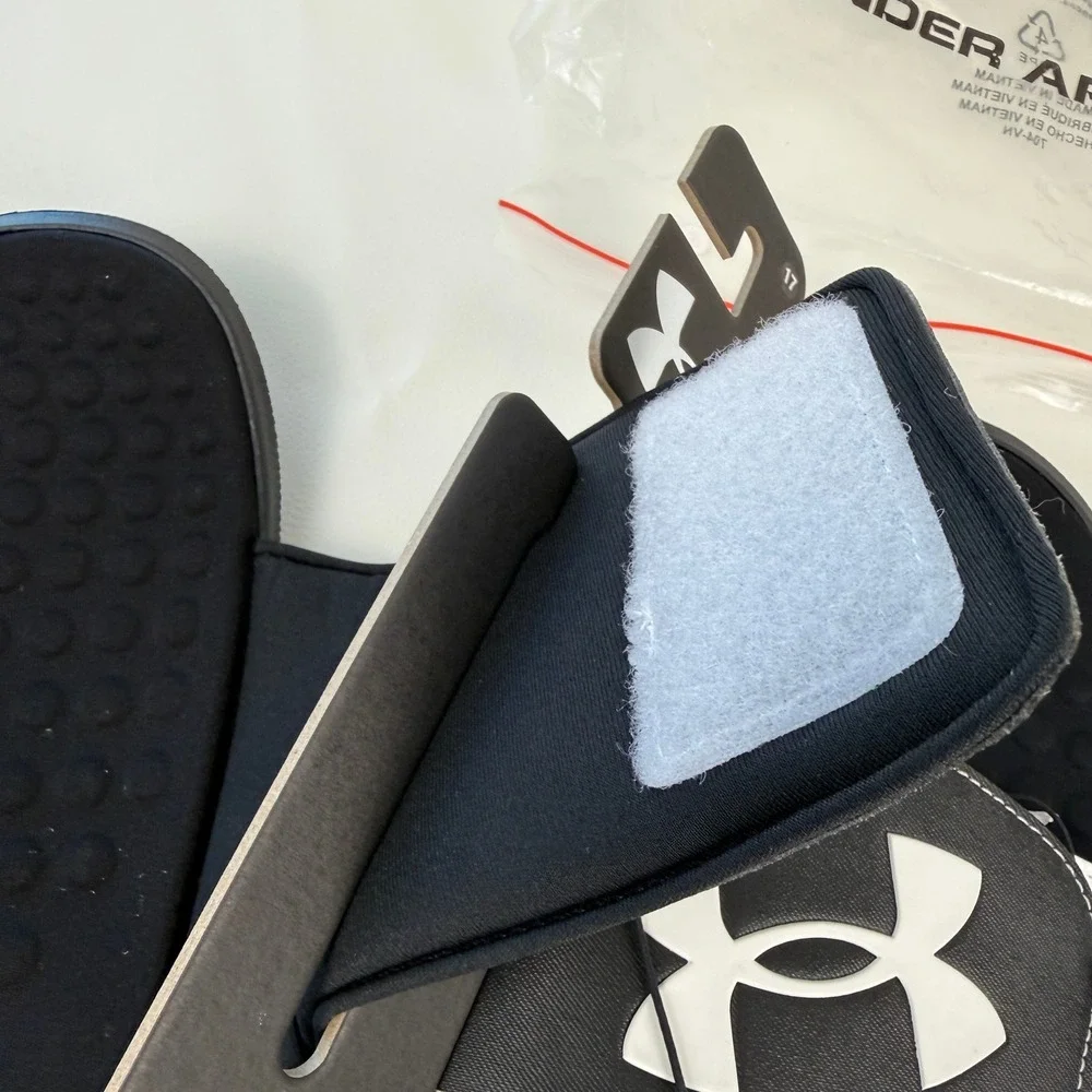 Under‎ Armour Ignite Pro SL Slides Mens Size 17 Black White Athletic Sandals